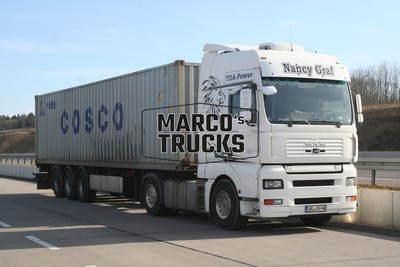 LKW Foto MAN TGA Container-Sattelauflieger Deutschland weiß Nancy Graf TG #c1dv