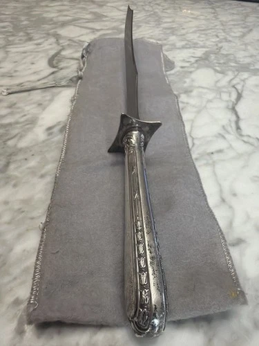 Antique Gorham Sterling Silver Handle 14” Carving Knife, No Mono