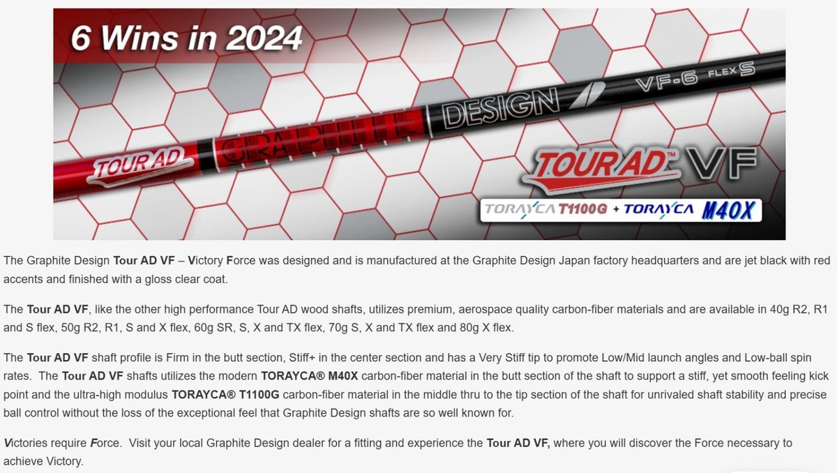 GRAPHITE DESIGN TOUR AD VF Wood 6 S