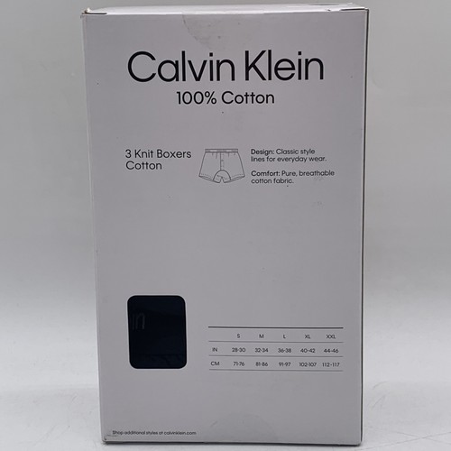 Calvin Klein Men's Cotton Classic Fit 3 Pack Boxer Briefs, Black Multi, Size M - Picture 2 of 6
