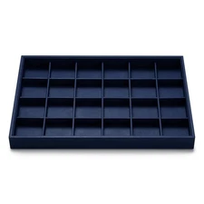 Oirlv Stackable Premium Leather Jewelry Trays 24 Grid Jewelry Organizer for D...