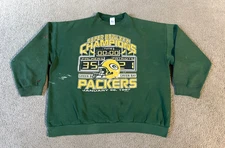 VTG 1997 Logo 7 Green Bay Packers Super Bowl XXXI Distressed Sweatshirt - XXL