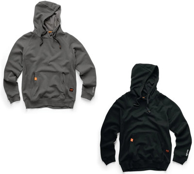 Scruffs Eco Worker Hoodie Reißverschlusstaschen Rundhals Arbeitspullover XS - 3XL