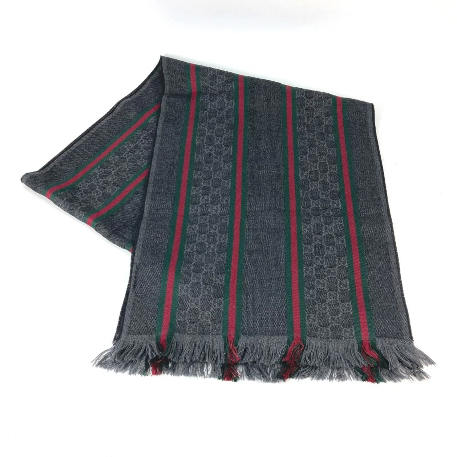 Foulard Gucci gris en laine authentique