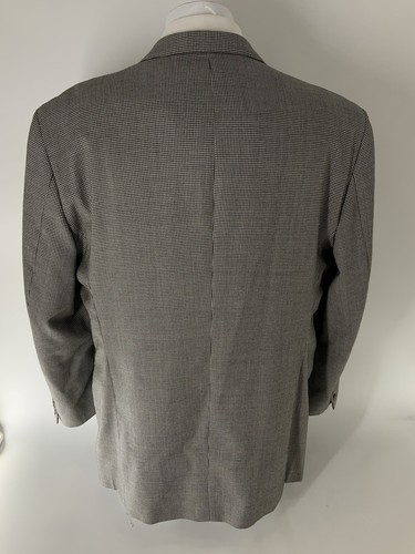Savile Row Bespoke Blazer 46R Tan Houndstooth Wool 2-Button Canada YGI R5-115 - Picture 7 of 16