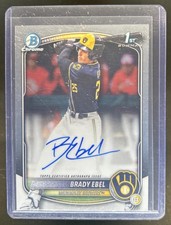 2025 Bowman Draft Brady Ebel Chrome Auto Autograph 1st Prospect #CPA-BE Brewers