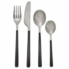 Ikea LÖFTESRIK 24-piece cutlery set, black/stainless steel satin