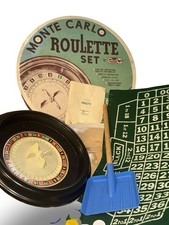 Set Roulette Montecarlo Vintage Cardinale Gioco Casinò Feltro Ruota Chips Completo