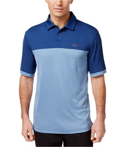 Greg Norman Mens Two Tone Embossed Polo Shirt - 第 1/2 張圖片