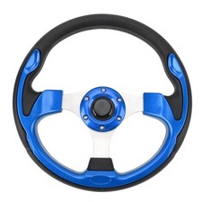 Universal 13 Racing Style Steering Wheel - Comfortable Grip 6 Hole Horn Butto