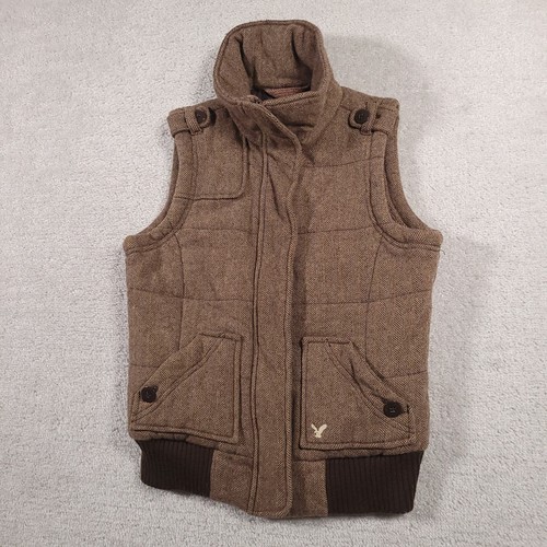 American Eagle Outfitters braune ärmellose Wolle Weste Mantel Jacke Damen Small - Bild 2 von 16