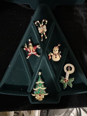 Jewels of Christmas Holidays Brooch  Kenneth Jay Lane Franklin Mint Tree READ!!!