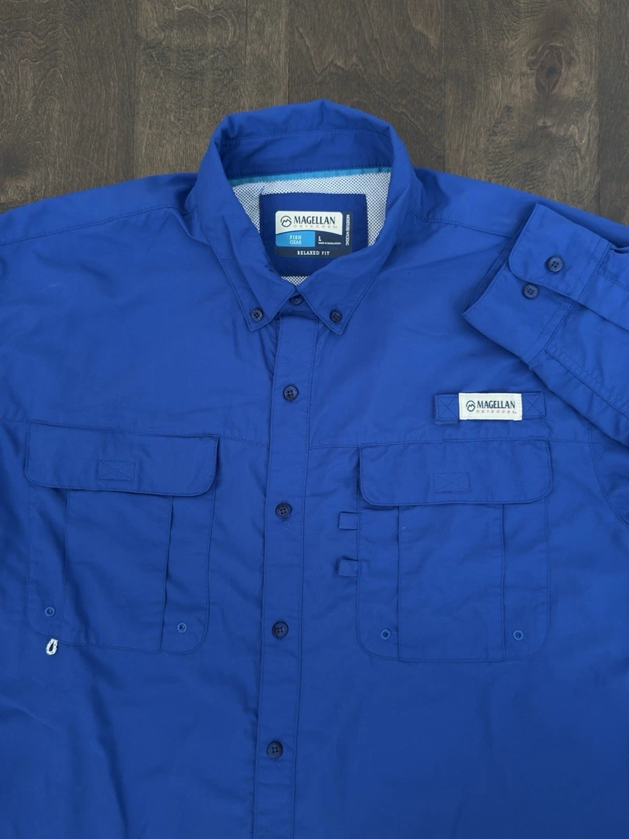Chemise Magellan 3XL – Bleu Marine à Carreaux – Manches Longues – Pêche/extérieur – Occasion