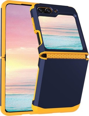 Galaxy Z Flip 6 Case with Hinge Protection, Heavy Duty Shockproof Slim Case, Blu