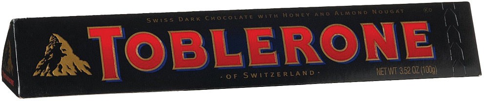 Плитка темного шоколада Toblerone, 3,52 унции - Швейцарское кондитерское изделие премиум-класса треугольной формы