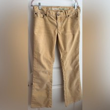 Abercrombie Fitch Y2K Low Rise Bootcut Tan Corduroy Pants 00s Casual size 6