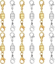 Magnetic Necklace Clasp 12Pcs - 14K Gold  Silver Plated Extra Strong