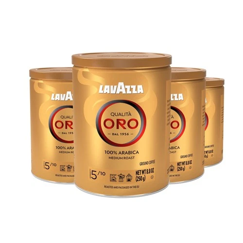 Lavazza Qualità Oro Ground Coffee Medium Roast 100% Arabica 8.8oz, 4-Pack