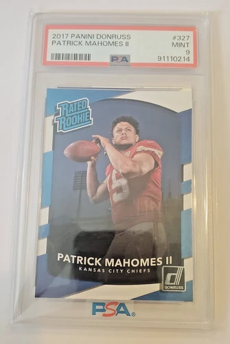2017 Panini Donruss - Rated Rookie Patrick Mahomes II #327 (RC) PSA 9 MINT