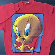 Vintage 90s Looney Tunes Tweety Bird Sweatshirt Adult Size 1996 Warner Bros