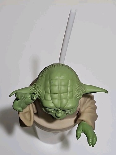 1999 Star Wars Episode 1 Phantom Menace 32 Oz Yoda Promo Cup Topper & Straw - Picture 4 of 8