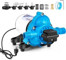 Water Pressure Diaphragm Pump 110V AC 4.0GPM 45PSI,3 Chamber Self Priming Water 