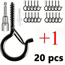 Screw-in Hooks Q-Hanger Hook Screw Safety Buckle for Outdoor String Lights