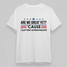 Men's Soft Trend Classic T-Shirt Blue Stars Embarrassment Quote Graphic Tee