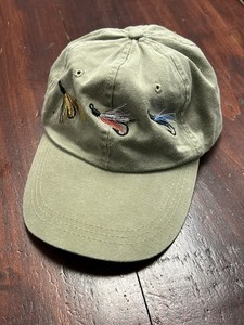 Vintage Fly Fishing Dad Hat Cap Strapback Tan On the Fly Made in USA