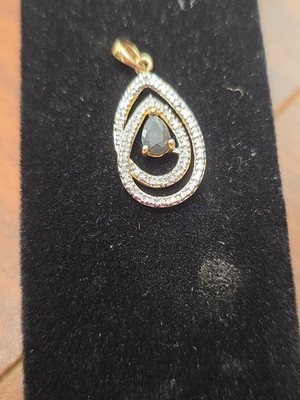 Ross Simons Anhänger vergoldet Sterlingsilber 925 Saphir Diamant 260620-1