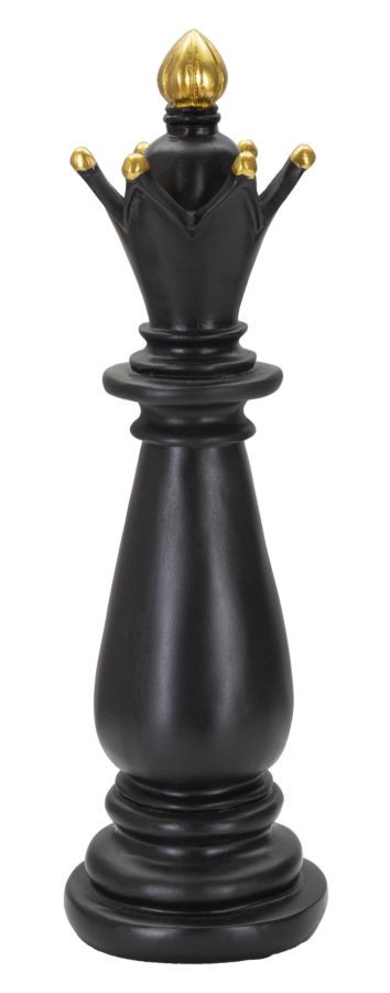 Alfiere da Scacchi 12,5x38,5x12,5 cm in Poliresina Nero/Oro