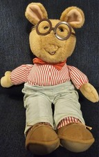 Arthur Playskool Hasbro Plush Doll Toy Vintage 1996 PBS 10" Brown Shoes Red Tie