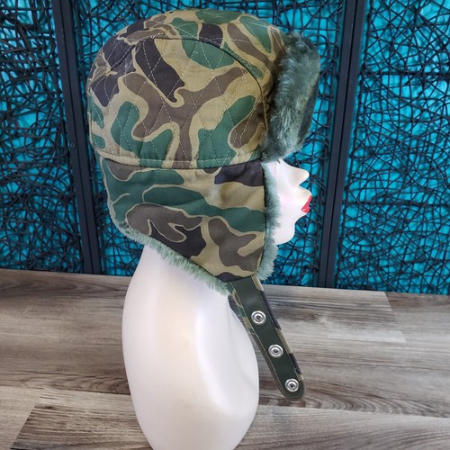 VTG Youngan Trapper Forest Green Camo Size Large Hunting Thinsulate Aviator Hat - Bild 4 von 12
