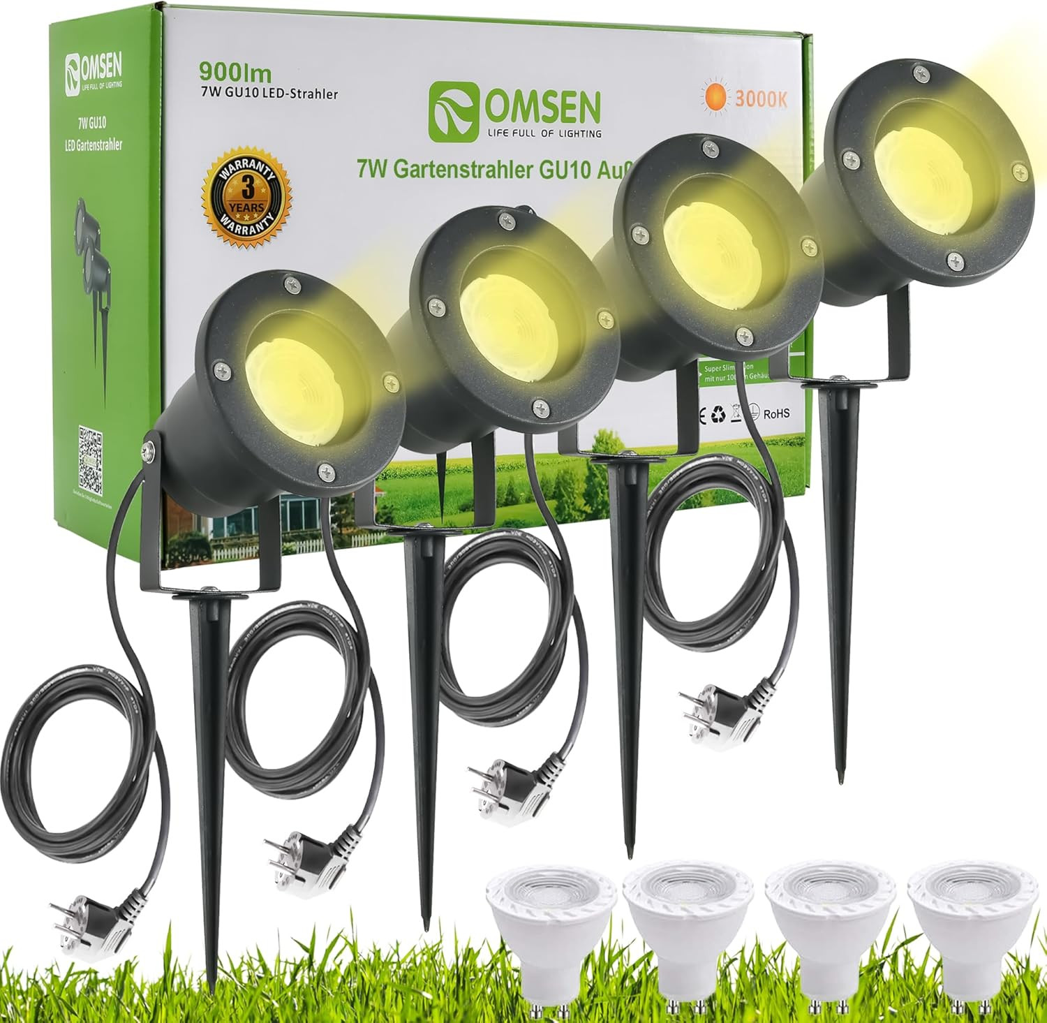 Faretto Outdoor Picchetto GU10 Alluminio 3000K Orientabile Professionale