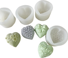 Heart Shaped Silicone Mold Set, Love Pattern Candle Making Molds, Wedding Cake D