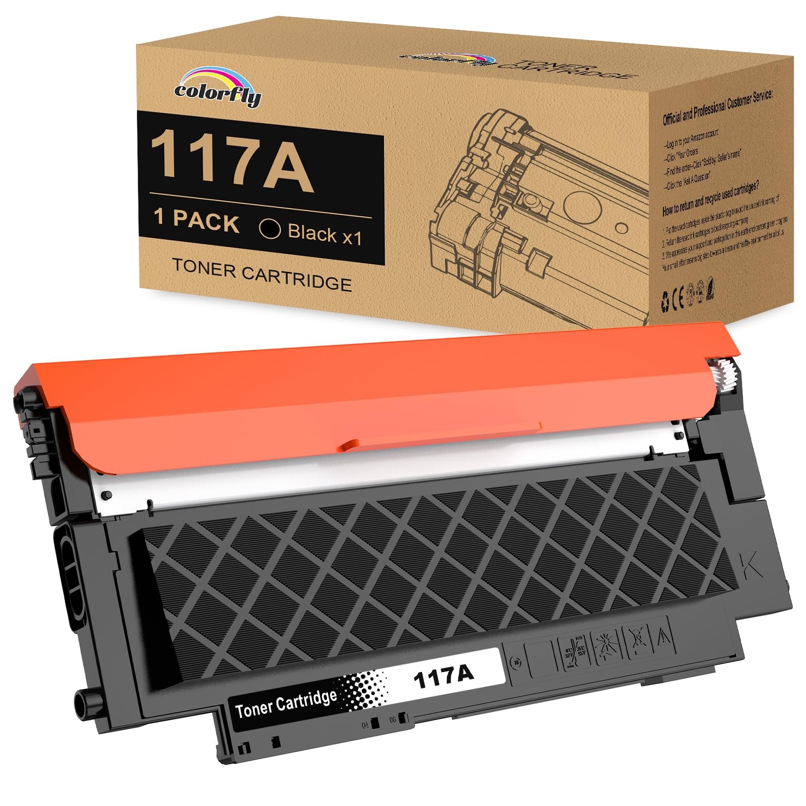 Toner Noir 117A W2070A avec Puce pour Imprimante HP Color Laser MFP 179fnw