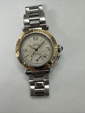 Cartier pasha mens automatic watch reference 1033 power reserve 18k bezel 2