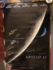 Apollo 13 poster signed by Tom Hanks Kevin Bacon Bill Paxton Ed Harris +4