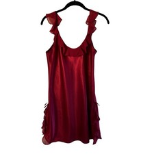 Oscar de la Renta Pink Label Silky Ruffle Nightgown M Cottagecore Feminine Y2K