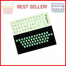 2PCS Pack Universal English Keyboard Stickers Glow in The Dark, Keyboard Letters