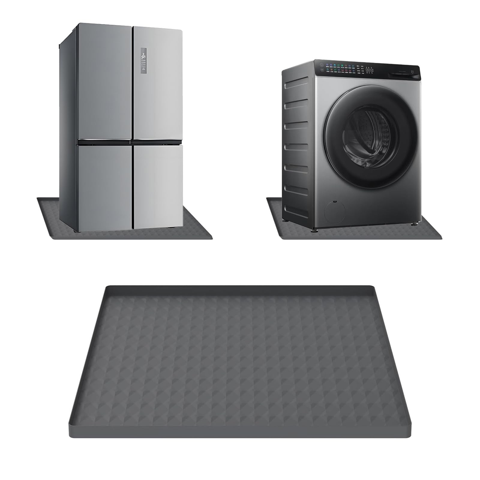lisetar Mini Fridge Silicone Mat 60x60cm, Floor Protector with 0.8Inch...