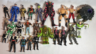 Vintage Action Figure Mixed Lot 24 90's - Power Rangers, Batman, Star Wars, WCW