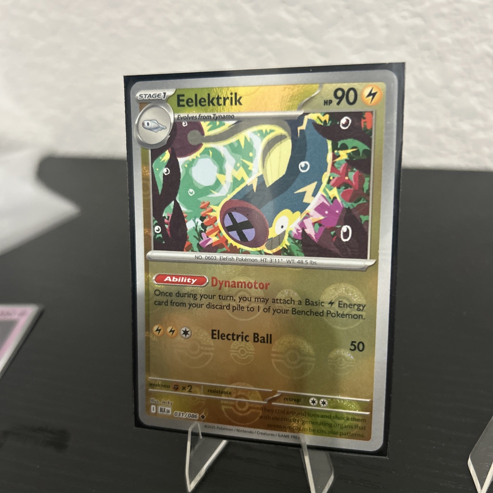 POKEMON EELEKTRIK 031/086 UNCOMMON HOLOFOIL POKEBALL PATTERN BLACK BOLT NM CARD
