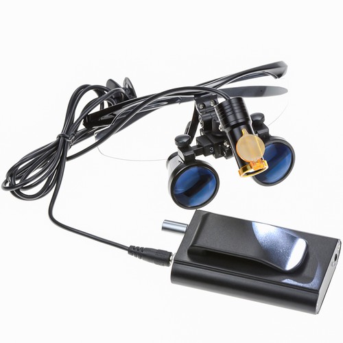 Faro LED dentale 5W + paraluce + lenti chirurgiche 3,5X-420mm DY-008 + borsa nera - Foto 6 di 24