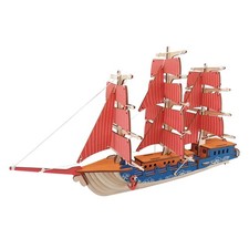 Sailing Ship Model Kit - Wooden Laser-Cut 3D Puzzle 77 Pcs 