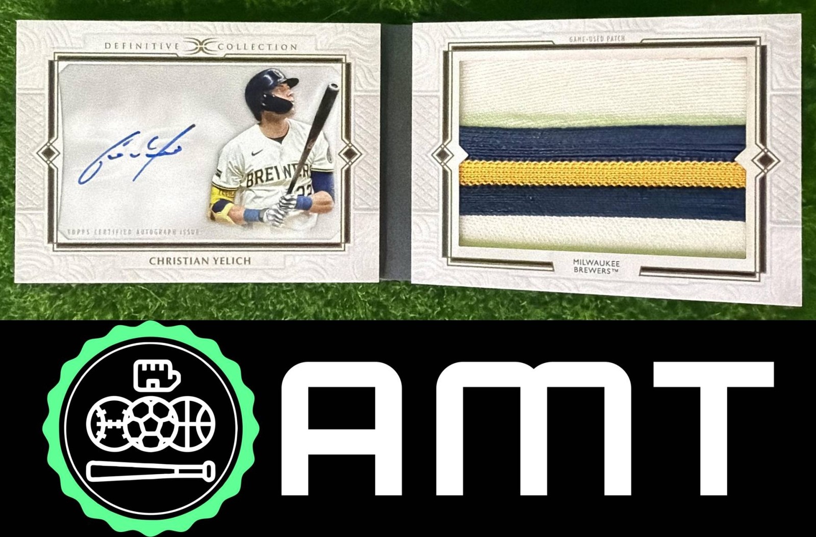 Christian Yelich Patch Auto Booklet 2025 Topps Definitive 4/5 Milwaukee Brewers