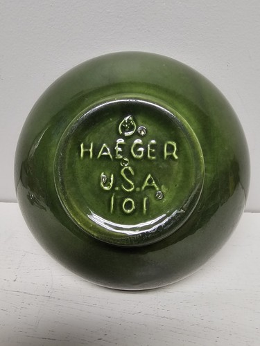 Vintage Haeger USA 101 Green Pottery Footed Serving Console Bowl Planter - Picture 5 of 6