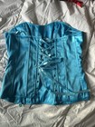 Blue & cream lace up corset - Soviet Hammer - NEW Size L — photo 2