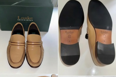 NEU & Ungetragen: LOAKE England Luxus Loafer Gr. 42   Hellbraun Kalbsleder
