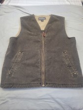 Woolrich Vest Mens Med Saddle Brown Sherpa Lined Workwear Insulated 16016